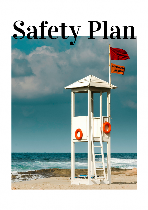 Cover for the Safety Plan which pictures a lifeguard station